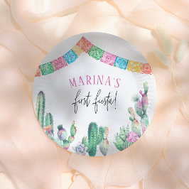 First Fiesta Cute Girl Birthday ペーパープレート