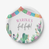 First Fiesta Cute Girl Birthday ペーパープレート (正面)