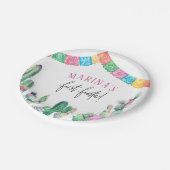 First Fiesta Cute Girl Birthday ペーパープレート (アングル)