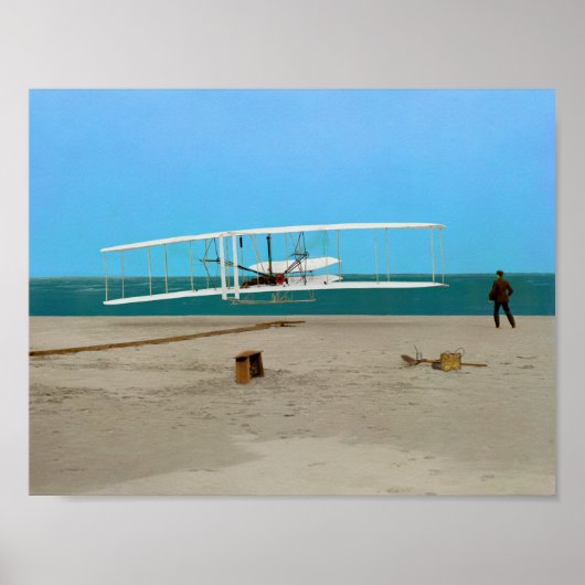 First Flight Wright Brothers Vintage Airplane ポスター (正面)