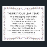 FIRST FOUR LEAP YEARS Poster 12.56" x 10.35" ポスター<br><div class="desc">FIRST FOUR LEAP YEARS Poster 12.56" x 10.35"</div>
