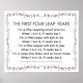 FIRST FOUR LEAP YEARS Poster 12.56" x 10.35" ポスター (正面)