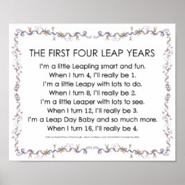 FIRST FOUR LEAP YEARS Poster 12.56" x 10.35" ポスター