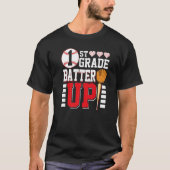 First Grade Back To School 1st Grade Batter Up Bas Tシャツ (正面)