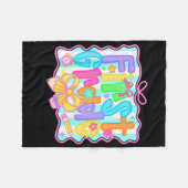 First Grade Back To School 1st Grade Coquette Teac フリースブランケット (正面(横))