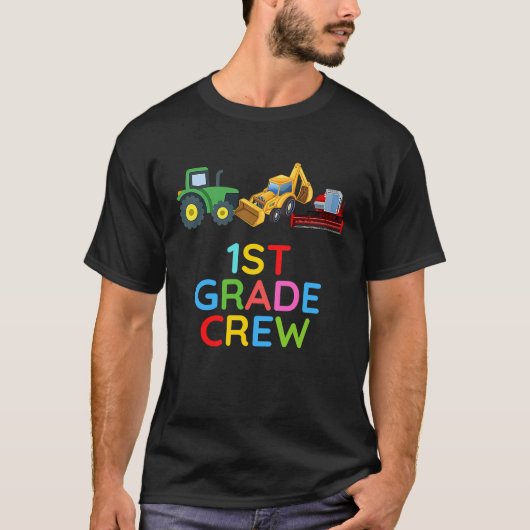 First Grade Crew Tractors 1st Grade Farm Fan First Tシャツ (正面)