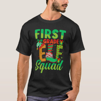 First Grade Elf Squad Xmas 1st Grade Teacher Chris Tシャツ