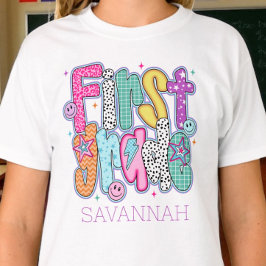 First Grade First Day of School Coquette Custom Tシャツ