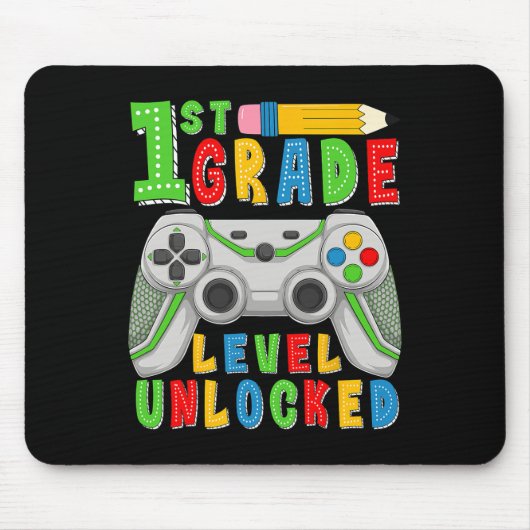 First Grade Level Unlocked Ck To School Gamer Boys マウスパッド (正面)