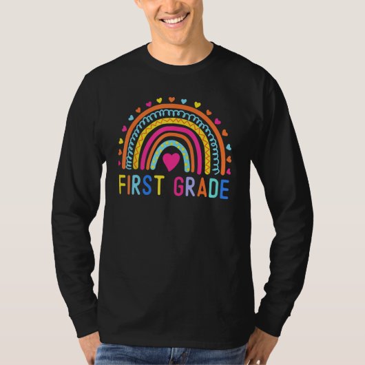 First Grade Rainbow Girls Boys Teacher Team 1st Gr Tシャツ (正面)