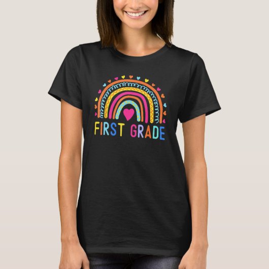 First Grade Rainbow Girls Boys Teacher Team 1st Gr Tシャツ (正面)