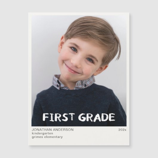 First Grade School Year Photo Keepsake Magnet (正面)