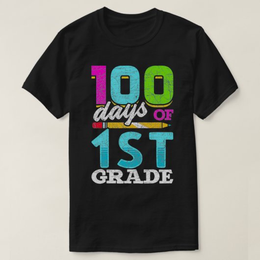 First Grade Student 100th Day Gift 100 Days Of Sch Tシャツ (デザイン正面)