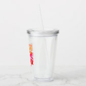 First Grade Teacher Orange Red Ombre アクリルタンブラー (左)