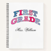 First Grade Teacher Personalized Spir ノートブック (正面)