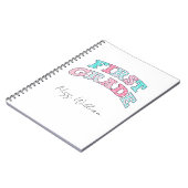 First Grade Teacher Personalized Spiral ノートブック (左側)