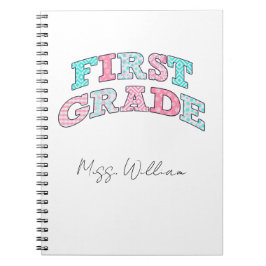 First Grade Teacher Personalized Spiral ノートブック