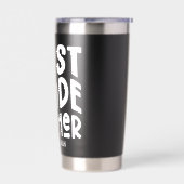 First Grade Teacher Text Design Minimalist  保温保冷タンブラー (左面)