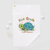 First Grade Turtle-y Awesome 1st Grade Back to Sch ゴルフタオル (インサイチュ)