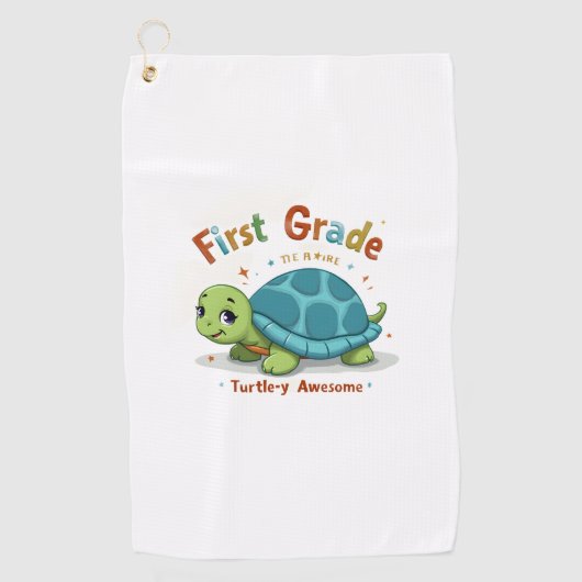 First Grade Turtle-y Awesome 1st Grade Back to Sch ゴルフタオル (正面)