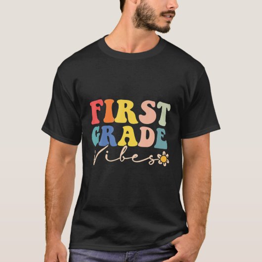 First Grade Vibes - 1St Grade Team Retro 1St Day O Tシャツ (正面)