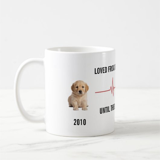 First Hello Last Goodbye Pet Timeline Mug コーヒーマグカップ (左)