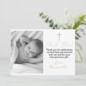 First Holy Communion写真あなた感謝していの招待状 招待状 (スタンド正面)