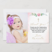 First Holy Communion写真あなた感謝していの招待状 招待状 (正面)