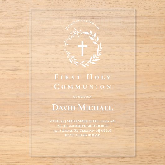 First Holy Communion アクリル招待状 (正面)
