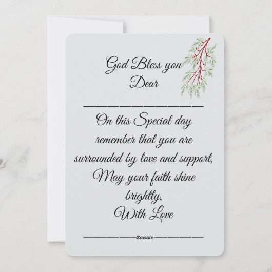 First Holy Communion  シーズンカード (裏面)