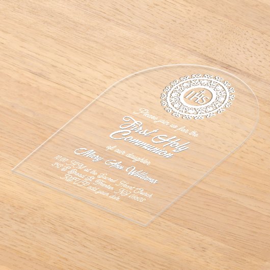 First Holy Communion Acrylic Invitations アクリル招待状 (レイダウン)