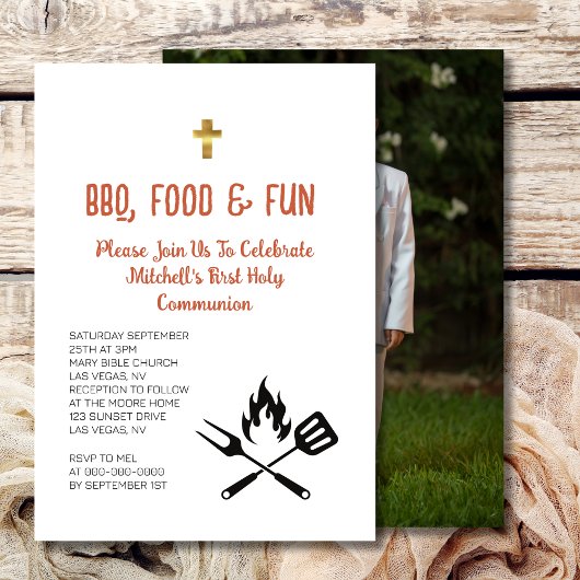 First Holy Communion BBQ Foodのおもしろい写真 招待状