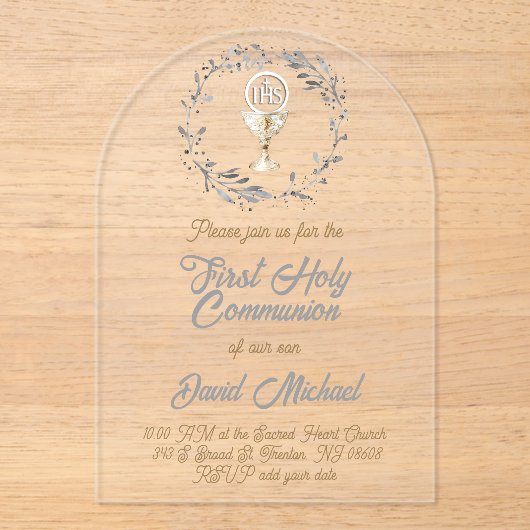First Holy Communion boy アクリル招待状 (正面)
