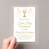 First Holy Communion catholic angels Invitation アクリル招待状 (インサイチュ (ポータブル))