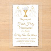 First Holy Communion catholic angels Invitation アクリル招待状 (正面)