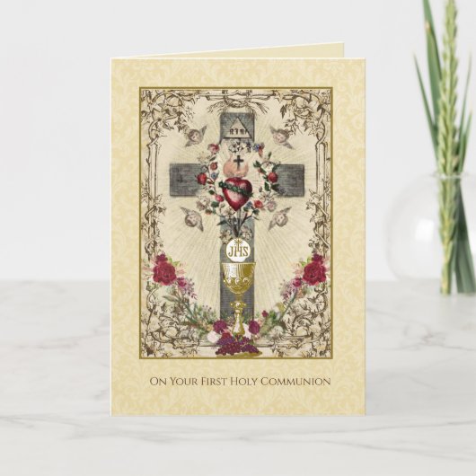 First Holy Communion Catholic Traditional カード (正面)