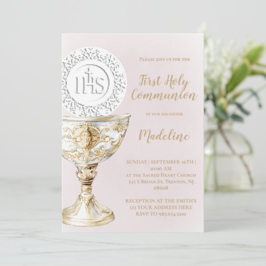 First Holy Communion Chalice Host 招待状 (スタンド正面)