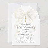 First Holy Communion Coquette Bow Girl Invitation 招待状 (正面)
