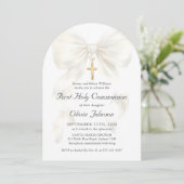 First Holy Communion Coquette Bow Girl Invitation 招待状 (スタンド正面)
