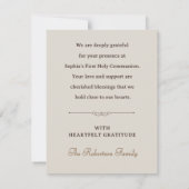 First Holy Communion | Elegant Eucharist Chalice  サンキューカード (裏面)