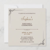 First Holy Communion | Elegant Eucharist Chalice  招待状 (裏面)