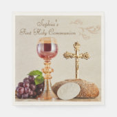 First Holy Communion Eucharist Chalice Design スタンダードランチョンナプキン (正面)