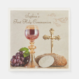 First Holy Communion Eucharist Chalice Design スタンダードランチョンナプキン