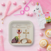 First Holy Communion Eucharist Chalice Design ペーパープレート (パーティー)