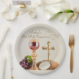 First Holy Communion Eucharist Chalice Design ペーパープレート