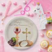 First Holy Communion Eucharist Chalice Design ペーパープレート (パーティー)