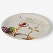 First Holy Communion Eucharist Chalice Design ペーパープレート (アングル)