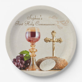 First Holy Communion Eucharist Chalice Design ペーパープレート