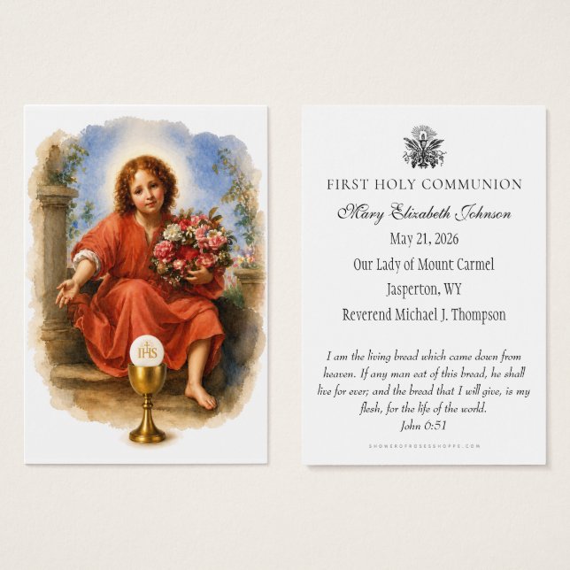 First Holy Communion Eucharistic remembrance (正面&裏面)