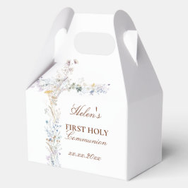 First Holy Communion floral cross フェイバーボックス